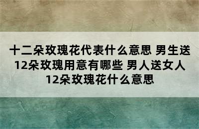 十二朵玫瑰花代表什么意思 男生送12朵玫瑰用意有哪些 男人送女人12朵玫瑰花什么意思